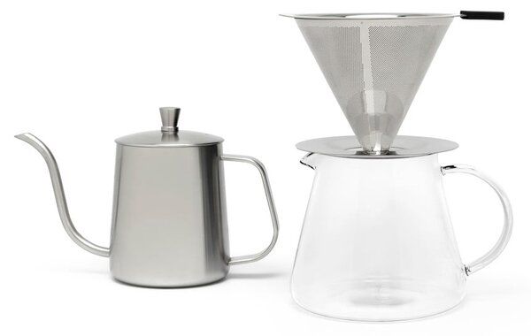 Súprava na prekvapkávanú kávu z nehrdzavejúcej ocele v striebornej farbe 500 ml Slow Coffee – Leopold Vienna