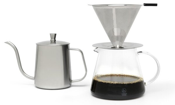 Súprava na prekvapkávanú kávu z nehrdzavejúcej ocele v striebornej farbe 500 ml Slow Coffee – Leopold Vienna