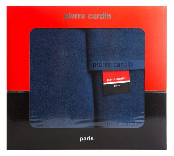 BAVLNENÝ UTERÁK PIERRE CARDIN EVI SADA 3KS 30X50 CM, 50X90 CM, 70X140 CM TMAVOMODRÁ