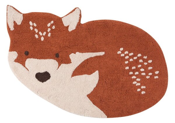Gaštanovohnedý bavlnený koberec Nattiot Little Wolf, 70 x 110 cm