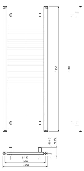 Bruckner Bruckner, ALBRECHT vykurovacie teleso 500x1250mm, biela, 600.214.4