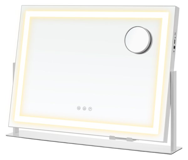 Kozmetické zrkadlo DAHLIA s LED osvetlením, 10x62,5x45,8cm, biela SongmicsHome
