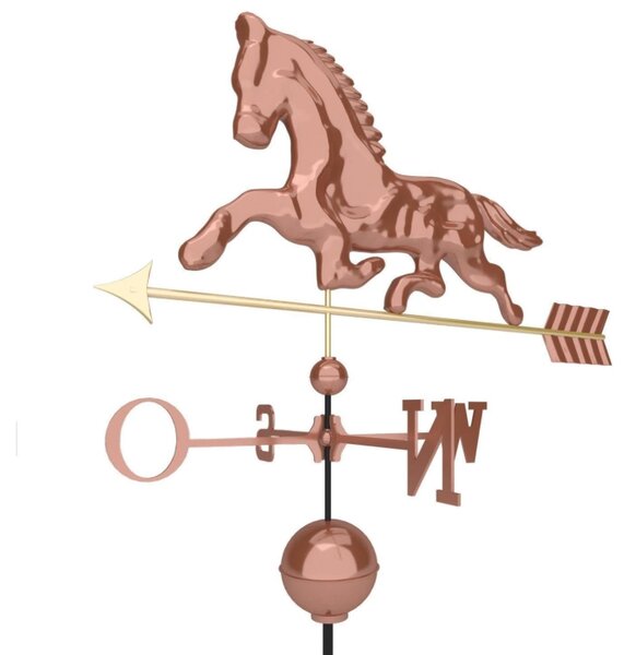 Dekoratívna medená koruhvička kôň, 118 cm