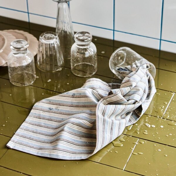 Bavlnená utierka Cook Blue/Sand – set 3 ks