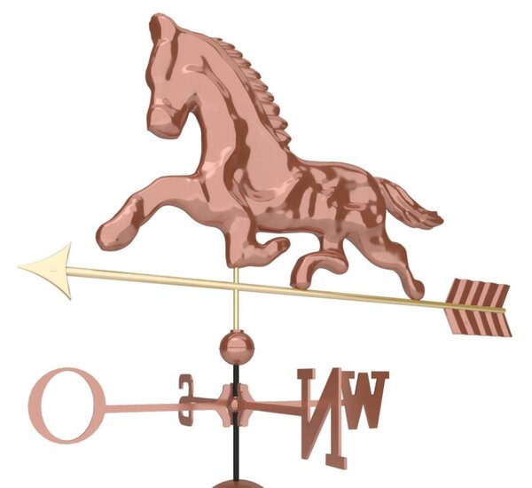 Dekoratívna medená koruhvička kôň, 118 cm
