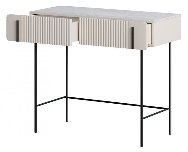 Toaletný stolík Malmi 100 cm - kašmírová / crema bianca / čierna