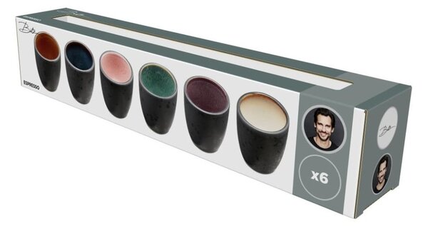 Čierne keramické šálky v súprave 6 ks na espresso 100 ml Gastro Black/Mix – Bitz