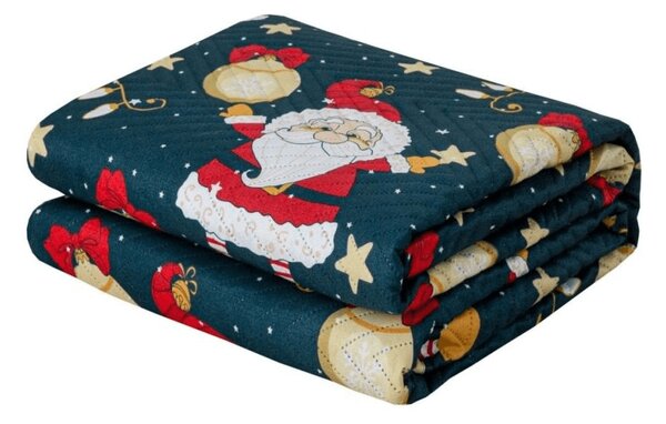 Prehoz na posteľ SANTA, modrý Rozmer: 200 x 220 cm