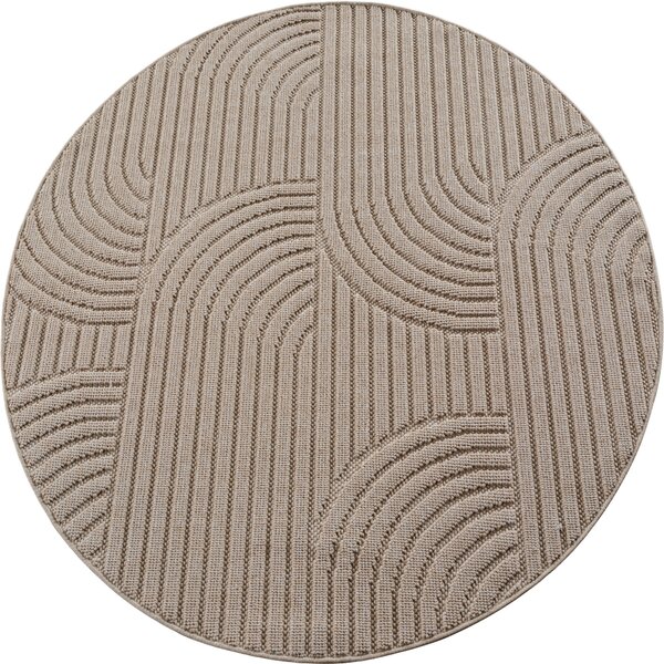 Ayyildiz, Kusový koberec Helix 2201 beige kruh, 120x120, béžová, chodba / predsieň
