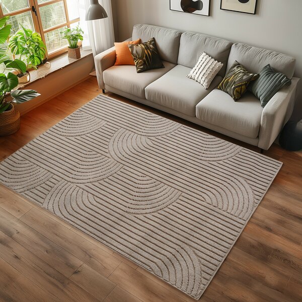 Ayyildiz, Kusový koberec Helix 2201 beige, 60x110, béžová, chodba / predsieň