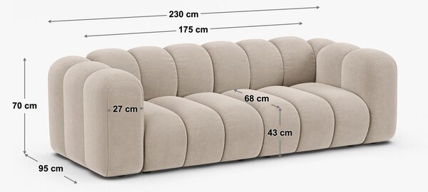 Svetlosivá pohovka 228 cm Lupine – Micadoni Home