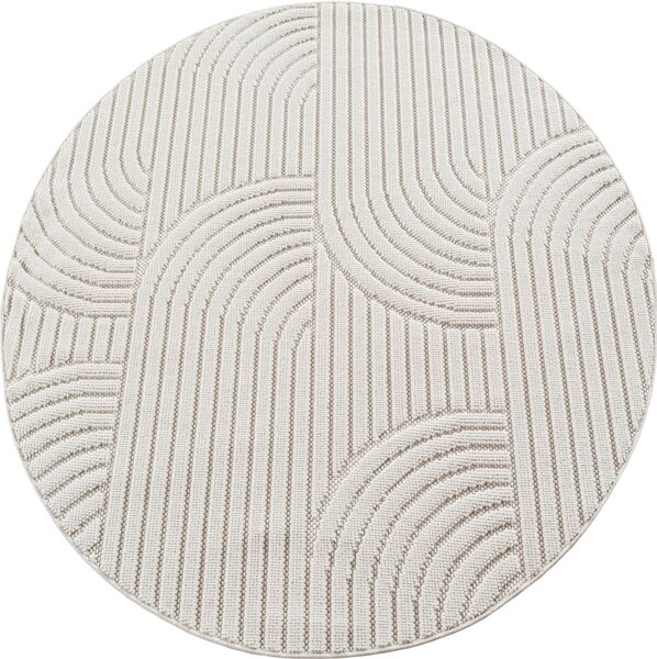 Ayyildiz, Kusový koberec Helix 2201 cream kruh, 120x120, biela, chodba / predsieň