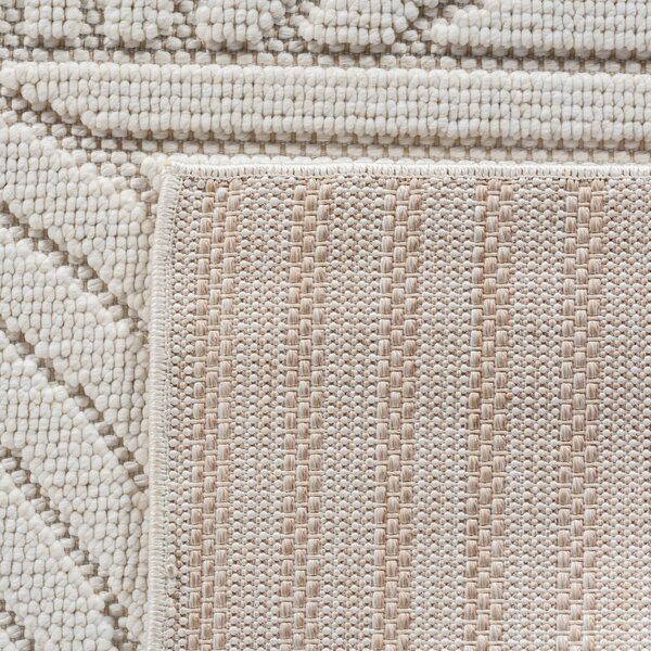 Ayyildiz, Kusový koberec Helix 2201 cream, 60x110, biela, chodba / predsieň