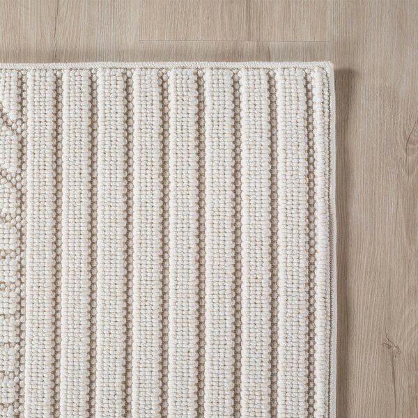 Ayyildiz, Kusový koberec Helix 2201 cream, 60x110, biela, chodba / predsieň