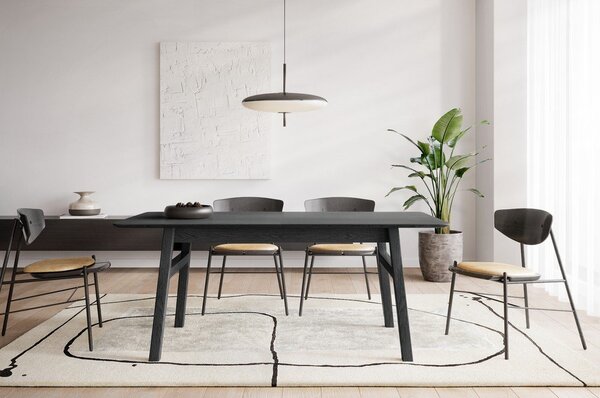 Rozkladací jedálenský stôl s prídavnou doskou v dekore duba 90x180 cm Curved – Woodman