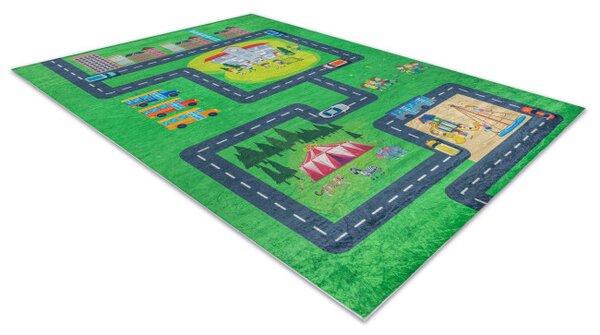 Detský koberec protišmykový BAMBINO 2660 zelený / sivý