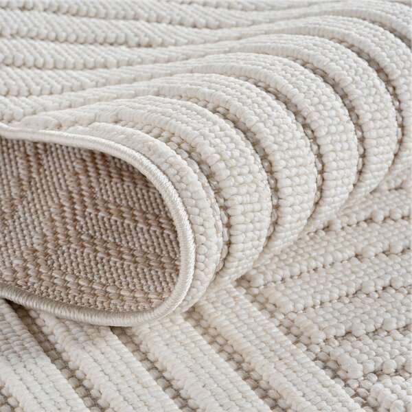 Ayyildiz, Kusový koberec Helix 2201 cream, 60x110, biela, chodba / predsieň