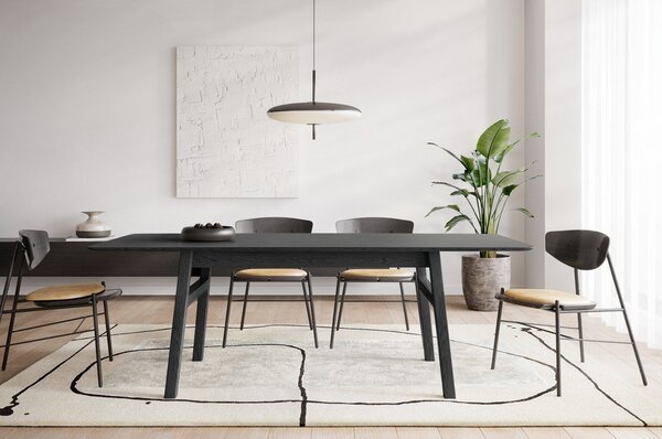 Rozkladací jedálenský stôl s prídavnou doskou v dekore duba 90x180 cm Curved – Woodman