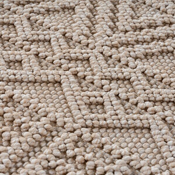Ayyildiz, Kusový koberec Helix 2202 beige kruh, 120x120, béžová, chodba / predsieň