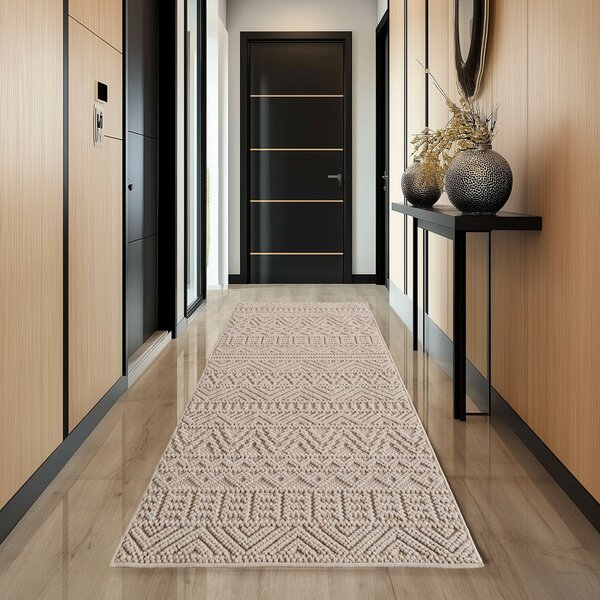 Ayyildiz, Kusový koberec Helix 2202 beige, 60x110, béžová, chodba / predsieň