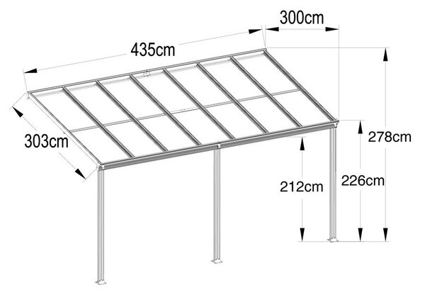 ALU pergola Avenberg AVESTA BW7 - 4 x 3 m
