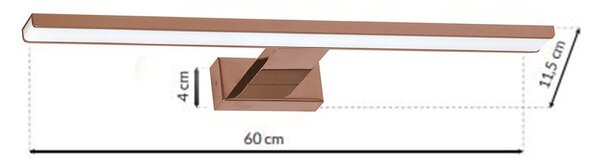 Nástenné LED svietidlo Shine1, 1x LED 13,8w, 4000k, (60 cm), rg