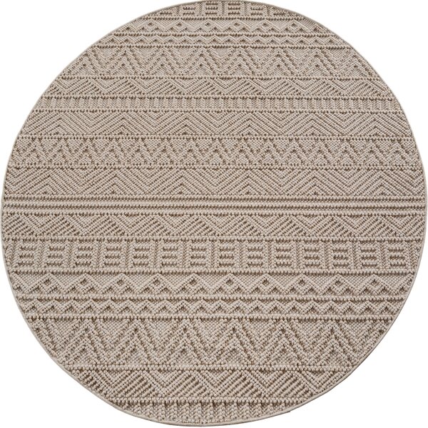 Ayyildiz, Kusový koberec Helix 2202 beige kruh, 120x120, béžová, chodba / predsieň