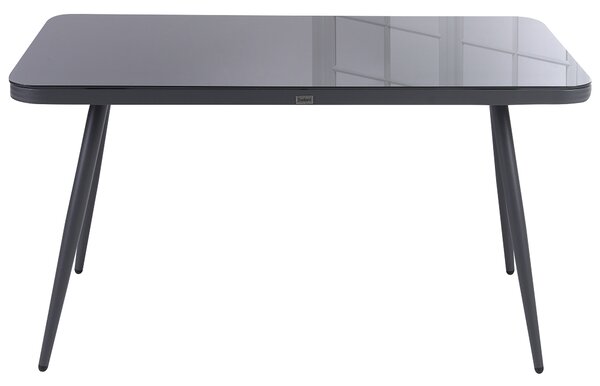 Záhradný jedálenský stôl sivý matný povrch 140 x 80 cm hliník pre 4 osoby minimalistický industriálny štýl
