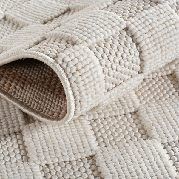 Ayyildiz, Kusový koberec Helix 2203 cream kruh, 120x120, biela, chodba / predsieň