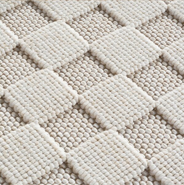 Ayyildiz, Kusový koberec Helix 2203 cream kruh, 120x120, biela, chodba / predsieň