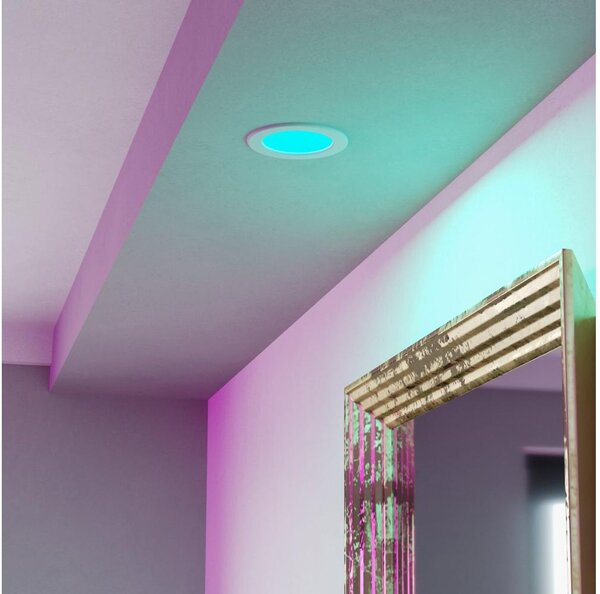 Eglo 901431-LED RGBW stropné kúpeľňové podhľadové svietidlo FUEVA-Z LED/5W/230V 12 cm IP44 biela