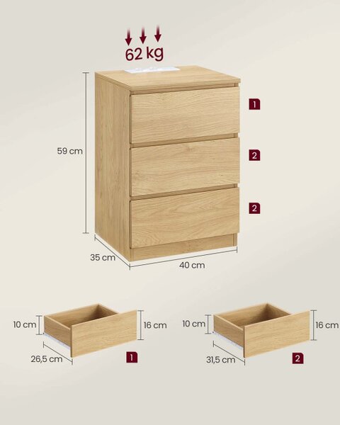Set dvoch nočných stolíkov LET831Y70 (2ks)