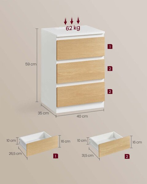 Set dvoch nočných stolíkov LET831Y01 (2ks)