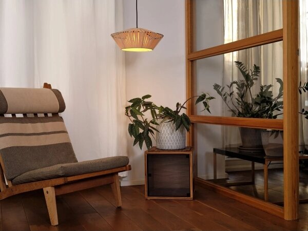 Osram - Závesný luster na lanku DECOR STRIPES 1xE27/10W/230V pr. 40,5 cm béžový