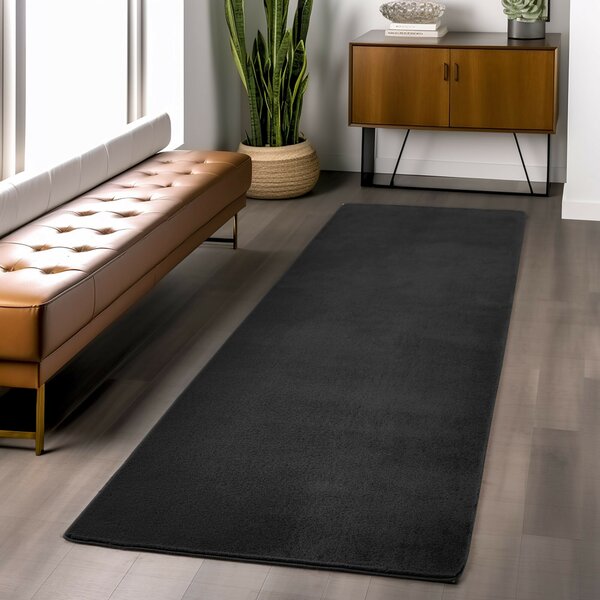 Ayyildiz, Kusový koberec Joy 1400 black, 60x100, čierna, chodba / predsieň