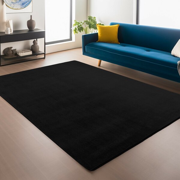 Ayyildiz, Kusový koberec Joy 1400 black, 60x100, čierna, chodba / predsieň