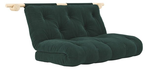 Tmavozelená menčestrová rozkladacia pohovka 135 cm Hooked – Karup Design