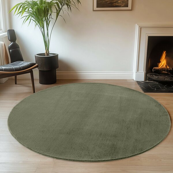 Ayyildiz , Kusový koberec Joy 1400 green kruh, 80x80 (priemer) kruh, zelená, chodba / predsieň