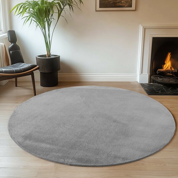 Ayyildiz , Kusový koberec Joy 1400 grey kruh, 80x80 (priemer) kruh, šedá, chodba / predsieň