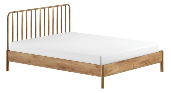 Dvojlôžková posteľ z dubového dreva bez roštu 180x200 cm v prírodnej farbe Olive Spindle – Vipack