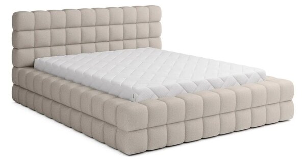 Béžová čalúnená dvojlôžková posteľ s úložným priestorom s roštom 180x200 cm Dizzle – ELTAP