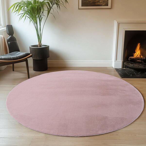 Ayyildiz , Kusový koberec Joy 1400 rose kruh, 80x80 (priemer) kruh, ružová, chodba / predsieň