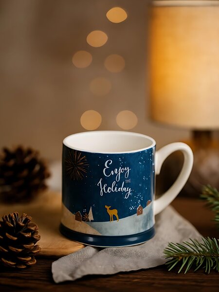 Sinsay - Keramický vianočný hrnček s nápisom „Enjoy the Holiday“ - viacfarebná