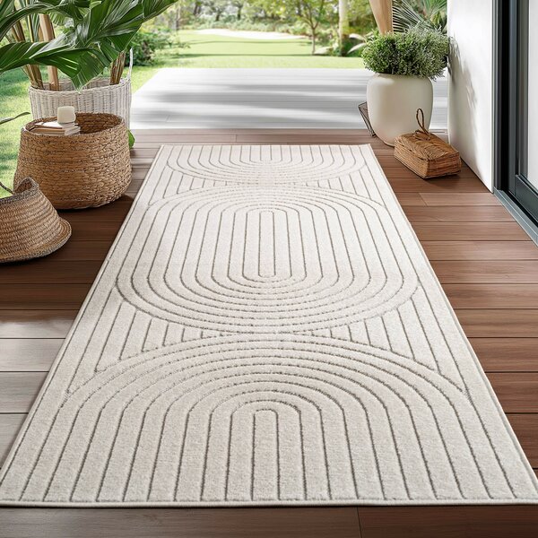 Ayyildiz, Kusový koberec Nova 1201 cream - na von aj na doma, 80x150, biela, chodba / predsieň