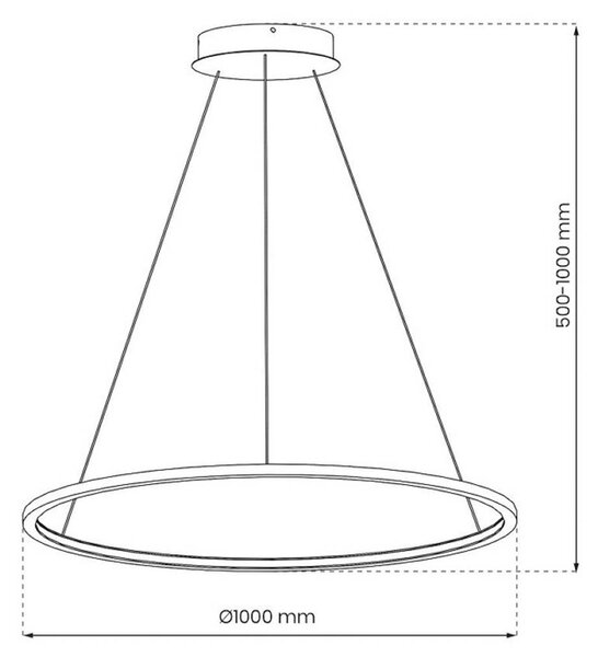 LED závesné svietidlo Saturno, Ø 100 cm, zlatá farba, 1-pl., 4 000 K, Mosadz / zlato, Obývacia izba / jedáleň, Hliník, Moderný, Závesné svietidlo