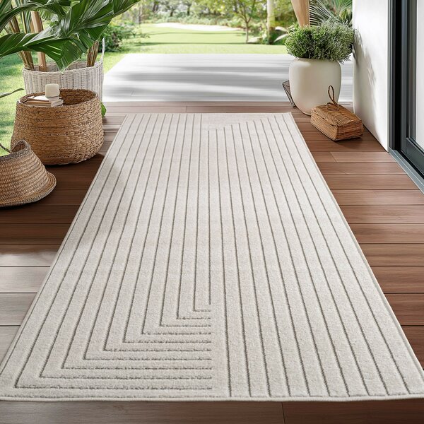 Ayyildiz, Behúň Nova 1202 cream - na von aj na doma, 80x250, biela, chodba / predsieň