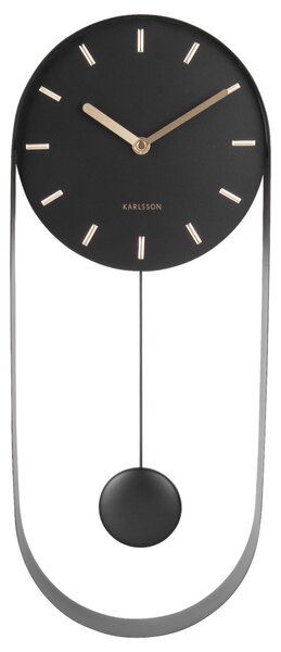 NÁSTENNÉ HODINY čierna 20/50/5 cm Karlsson - Hodiny, Online Only