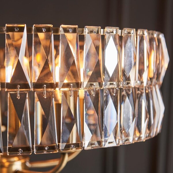 Endon 106244 - Luster na reťazi CLIFTON 5xE14/6W/230V mosadz/číre sklo