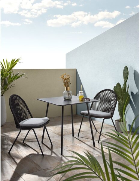 Čierny stôl Kave Home Ulrich, 75 x 75 cm