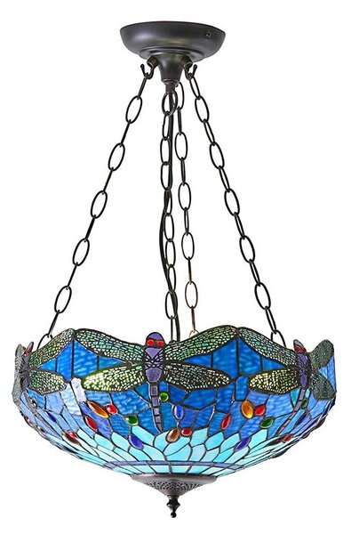 Endon 64075 - Luster na reťazi Tiffany DRAGONFLY 3xE27/60W/230V pr. 41 cm